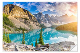 Vinilo para la pared Canada - Sunrise at the Moraine Lake - Banff Alberta