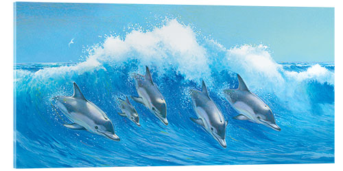 Akryylilasitaulu Leaping Dolphins