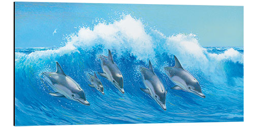 Stampa su alluminio Leaping Dolphins