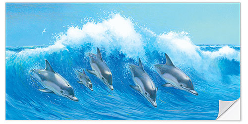 Vinilo para la pared Leaping Dolphins