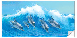 Vinilo para la pared Leaping Dolphins