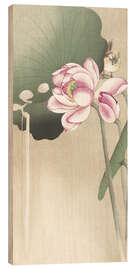 Obraz na drewnie Lotus Flower and Finch - Ohara Koson