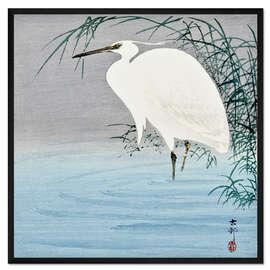 Gerahmter Kunstdruck Watender Reiher