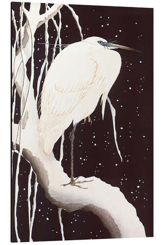 Aluminium print Heron in Snow