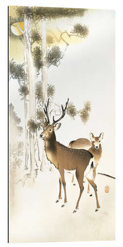 Galleriprint Two deer, pine and moon