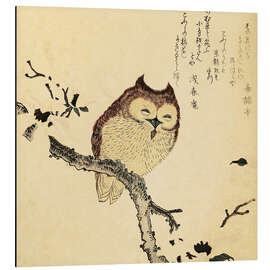 Magnettafel Eule in blühenden Magnolien