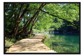 Gerahmter Kunstdruck Nationalpark Plitwitzer Seen Holzsteg