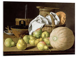 Acrylic print Still Life with Melon and Pears
