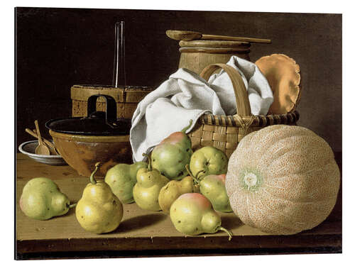 Aluminium print Still Life with Melon and Pears