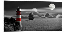 Foam board print Lighthouse colorkey in the night