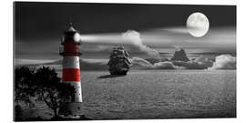 Gallery print Lighthouse colorkey in the night