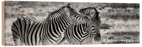 Wood print Zebras