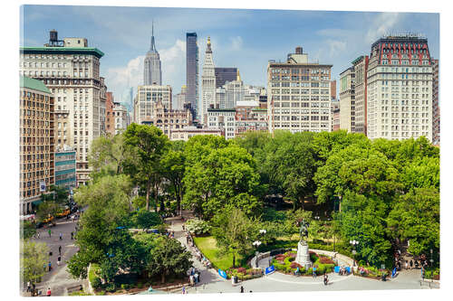 Acrylglasbild Sommer in New York City - Union Square