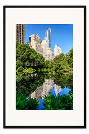 Gerahmter Kunstdruck New York City - Central Park (the Pond)