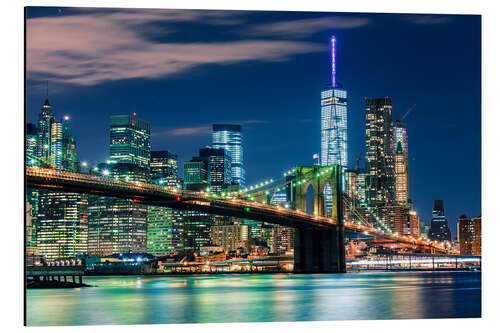 Obraz na aluminium Brooklyn Bridge by Night, New York