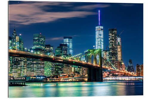 Gallery print Brooklyn Bridge by Night, New York