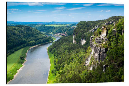 Aluminium print Bastei rocks in Saxon Switzerland close to Dresden