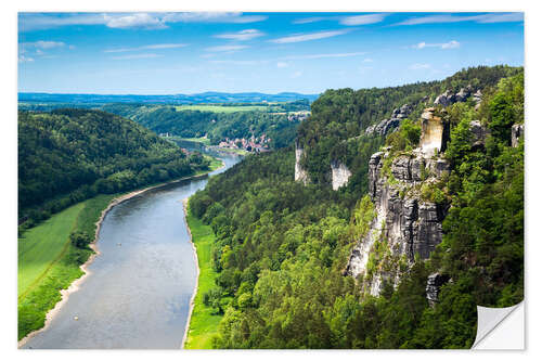 Sticker mural Vue depuis la Bastei en Suisse saxonne