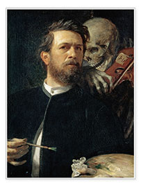 Poster Zelfportret met vioolspelende dood