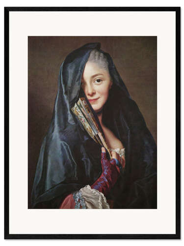 Gerahmter Kunstdruck Dame mit Schleier