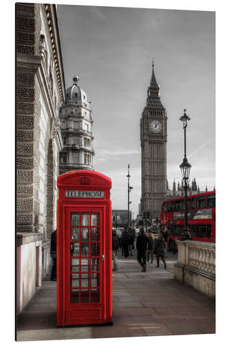 Aluminiumtavla Telefonkiosk och Big Ben i London