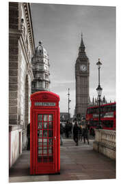 Hartschaumbild Londoner Telefonzelle und Big Ben