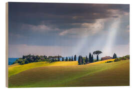 Trätavla Tuscany landscape
