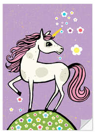 Muursticker Magic dust, the unicorn