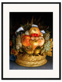 Gerahmter Kunstdruck Porträt eines Mannes aus Früchten