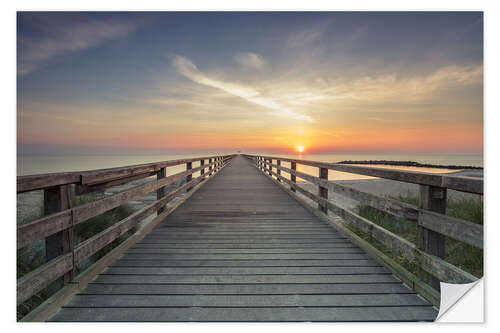 Naklejka na ścianę Schoenberger beach jetty at sunrise