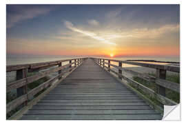 Naklejka na ścianę Schoenberger beach jetty at sunrise