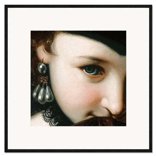 Framed art print Lady with book (detail)