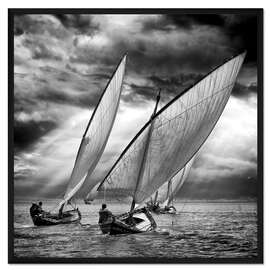 Gerahmter Kunstdruck Segelboote im Licht