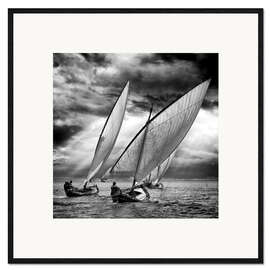 Framed art print Sailboats and light