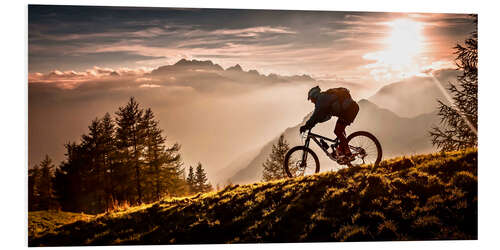 Foam board print Golden Hour Mountain Biking