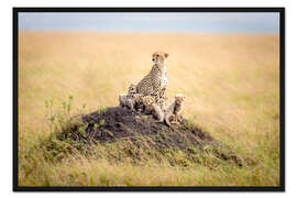 Gerahmter Kunstdruck Leopardenmutter
