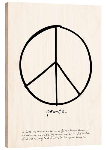 Wood print peace