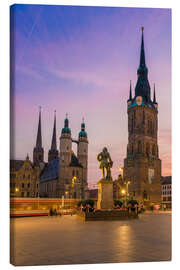 Canvas print Halle at dusk