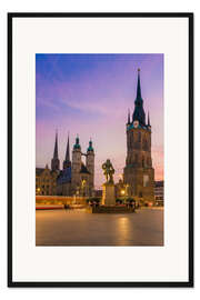 Gerahmter Kunstdruck Halle am Abend