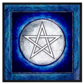 Gerahmter Kunstdruck Mondpentagramm