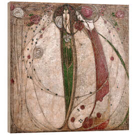 Wood print  The White Rose and the Red Rose - Margaret MacDonald Mackintosh