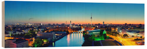 Wood print Berlin Skyline Panorama