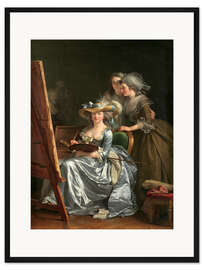 Gerahmter Kunstdruck Selbstporträt mit zwei Schülerinnen