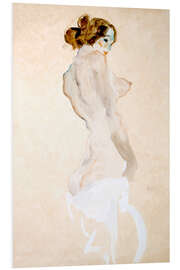 Foam board print Standing Nude with white shirt