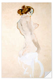 Naklejka na ścianę Standing Nude with white shirt