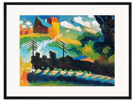 Gerahmter Kunstdruck Eisenbahn bei Murnau