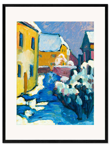 Plakat artystyczny premium w ramie Cemetery and Vicarage in Kochel