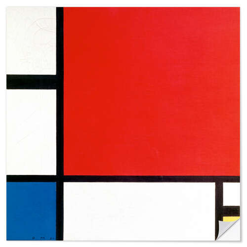 Vinilo para la pared Composición II en rojo, azul y amarillo