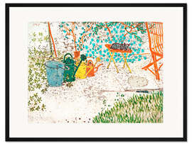 Gerahmter Kunstdruck Gartenszene
