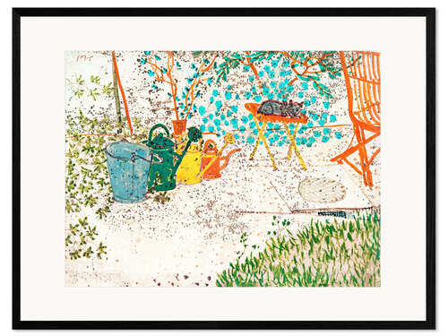 Impression artistique encadrée Scène de jardin